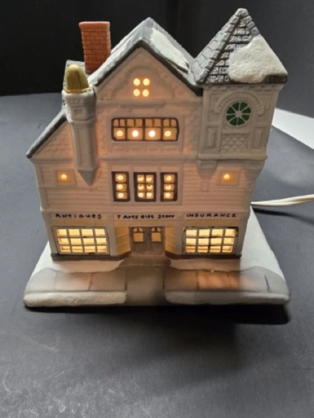 Unbranded White Ceramic Lighted Holiday Village House
